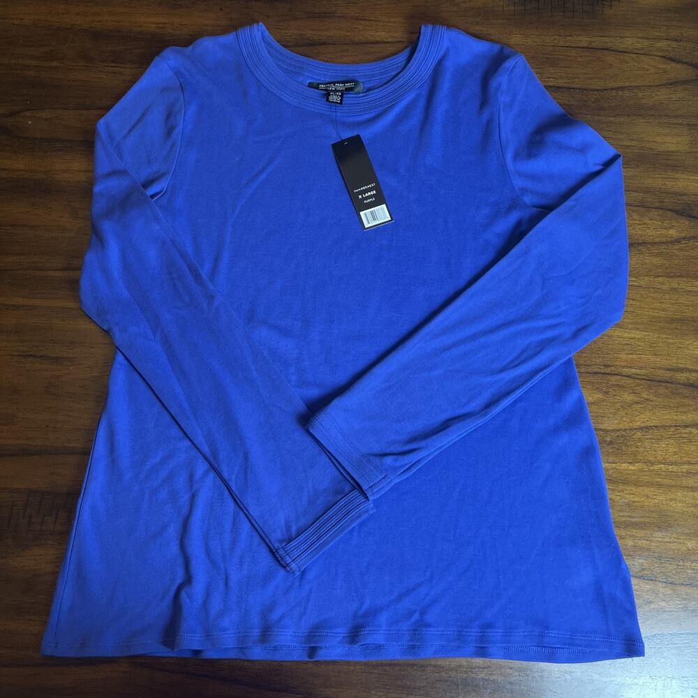 Central Park West New York, Purple Long Sleeve T-shirt X-Large Layer Soft Comfy